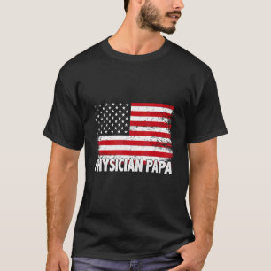 T-shirt Médecin Papa Fête des pères du drapeau américain