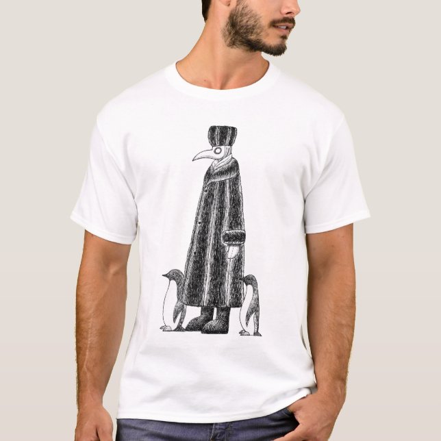 T-shirt Médecin russe de peste avec des pingouins (Devant)