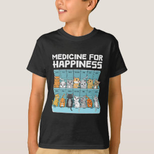 T-shirt Médecine Du Bonheur Chats Cadeau Pour Hommes Femme
