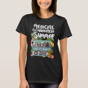 T-shirt Médecine Du Bonheur En Été Jours De Semaine Chat