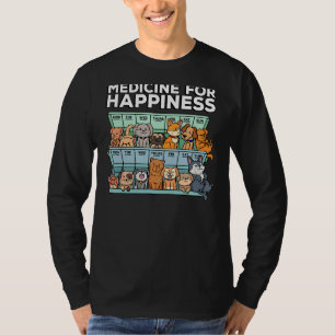 T-shirt Médecine Pour Le Bonheur Boîte À Pilules Animaux P