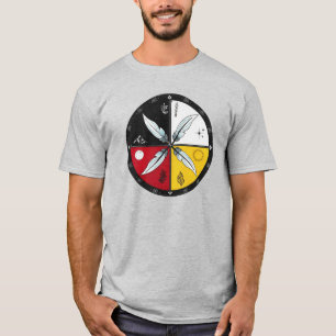 T-shirt Médecine Roue Mandala ronde autochtone
