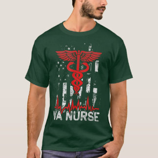 T-shirt Médicale travailleur américain Drapeau VA