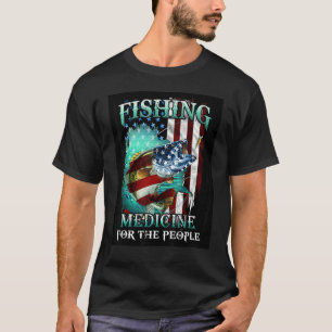 T-shirt Médicament de pêche pour le peuple É.-U. drapeau c