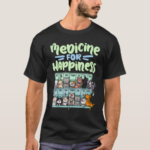 T-shirt médicament pour boite de pilule de bonheur animaux