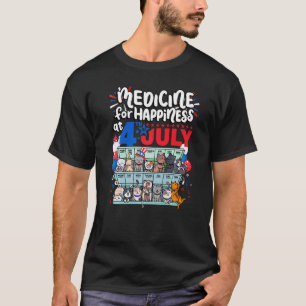 T-shirt Médicament Pour Bonheur Au 4 Juillet Meute de C