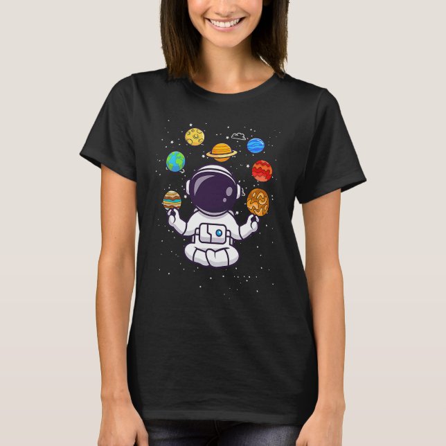 T-shirt Meditating Astronau Astronomy Space Solar System Y (Devant)