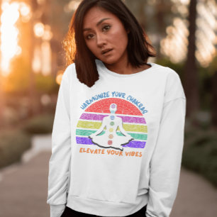 T-shirt Méditation de Chakra Yoga Coucher de soleil arc-en