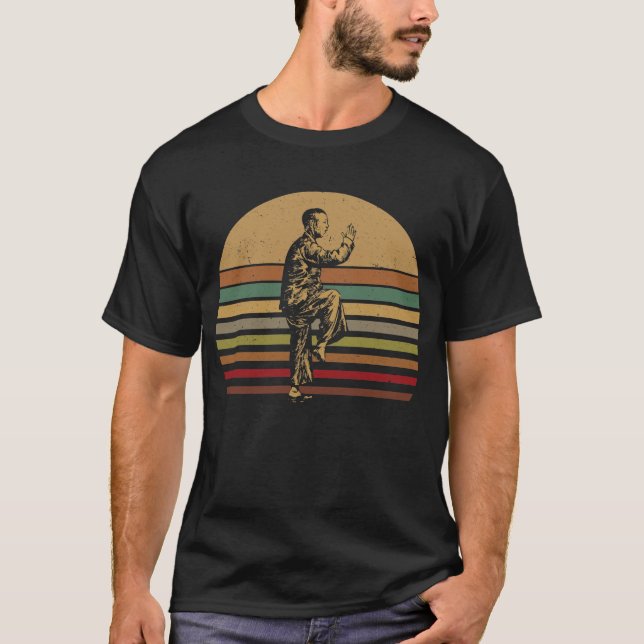 T-shirt Méditation de l'instructeur de Retro Tai Chi Yin Y (Devant)