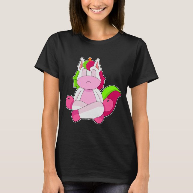 T-shirt Méditation de Yoga Unicorne Gymnastique (Devant)