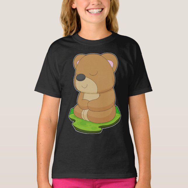 T-shirt Méditation du Yoga de l'ours (Devant)