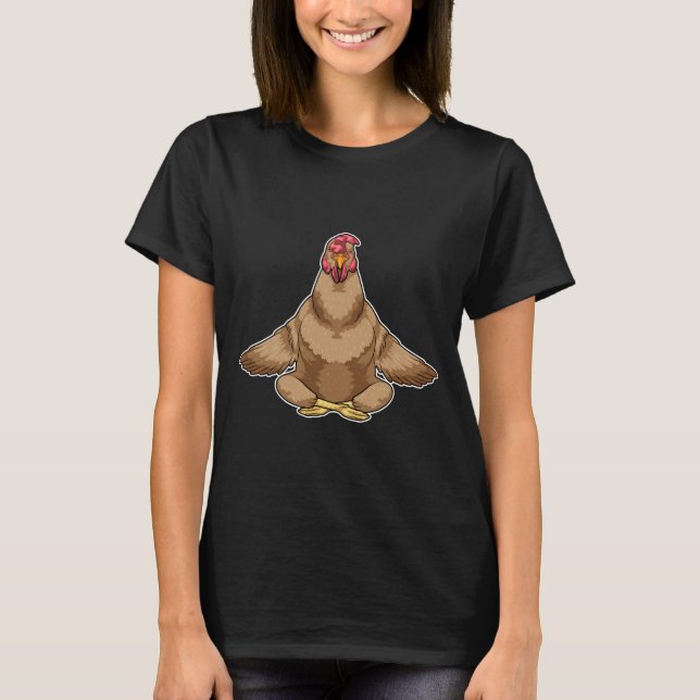 T-shirt Méditation du Yoga de poulet (Devant)