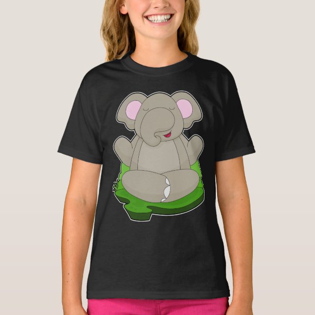 T-shirt Méditation du Yoga Fitness Elephant (Devant)