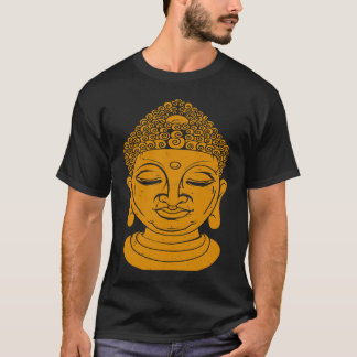 T-shirt Méditation et yoga tête de Bouddha impression au v