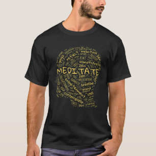 T-shirt Méditation Pleine Esprit Bouddha Zen Yoga Wordart