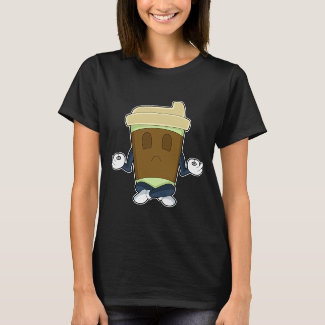 T-shirt Méditation yoga Café pour aller (Devant)