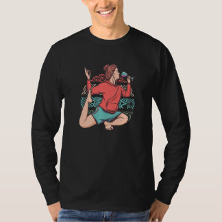 T-shirt Méditation Zen Yoga Eka Pada Rajakapotasana Vin