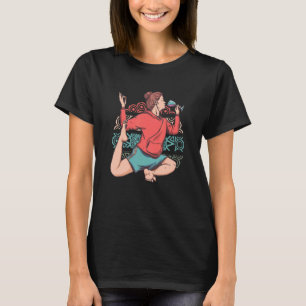 T-shirt Méditation zen Yoga Eka Pada Rajakapotasana Vin O