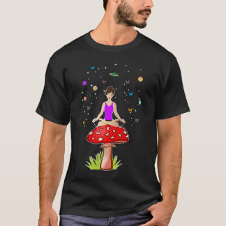 T-shirt Méditation Zen Yoga Femmes Champhroom Bouddha psyc