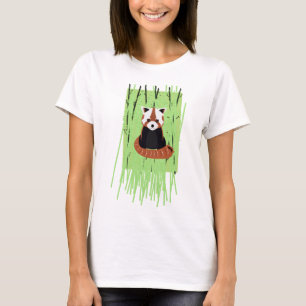 T-shirt Méditer le panda rouge