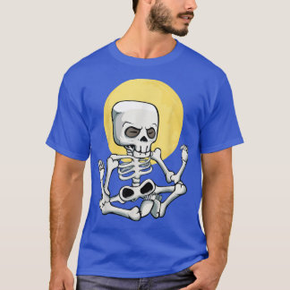 T-shirt Méditer Squelette Lazy Costume Halloween Drôle Y