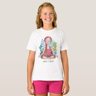 T-shirt Méditer une fille avec des Plantes