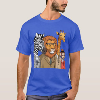 T-shirt medium shot of a funny cartoon animals retro