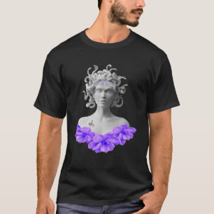 T-shirt Medusa Gorgon Mythologie grecque Purple Floral