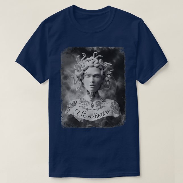 T-shirt Medusa sculptée en encre (Design devant)