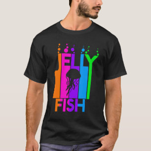T-shirt Méduse Animal Arc-en-ciel Bulle Avec Silhouette
