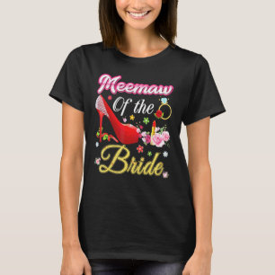 T-shirt Meemaw De La Mariée Joyeuse Mariage Flower Rose Ch