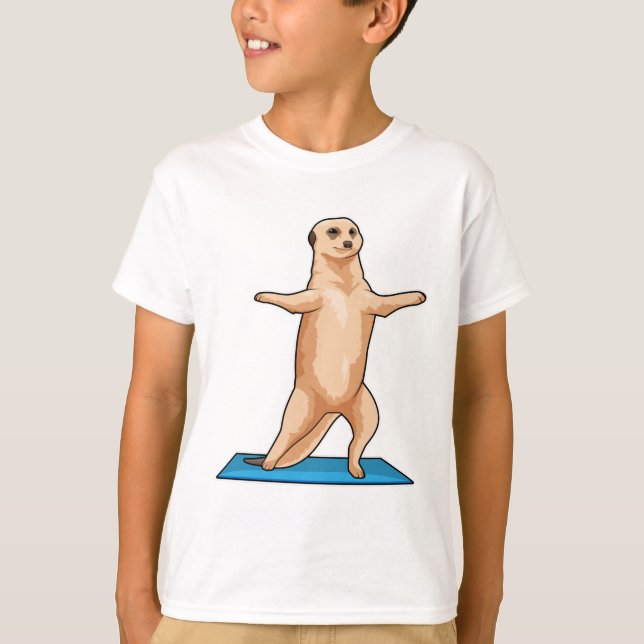 T-shirt Meerkat à Fitness Exercice d'étirement (Devant)