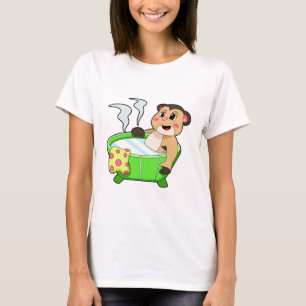 T-shirt Meerkat à la baignade dans la baignoire