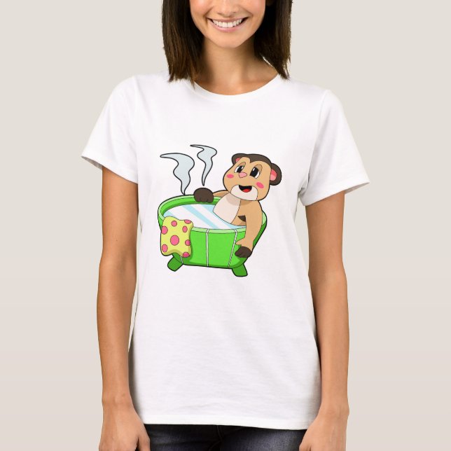T-shirt Meerkat à la baignade dans la baignoire (Devant)