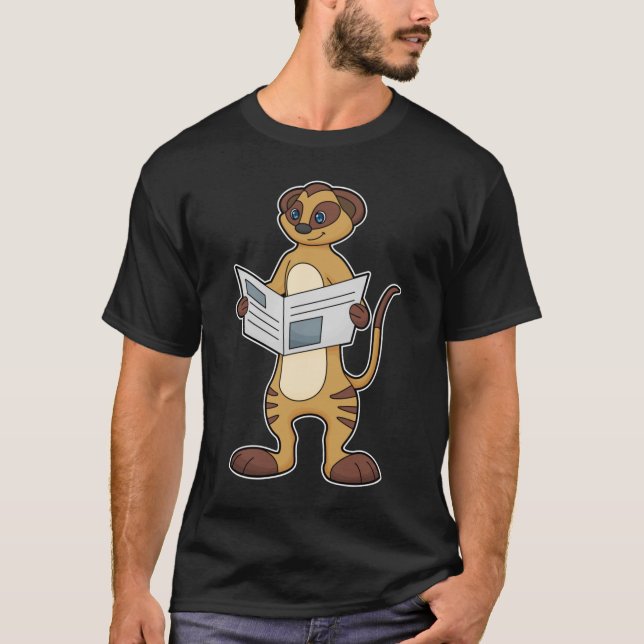 T-shirt Meerkat à la lecture d'un journal (Devant)