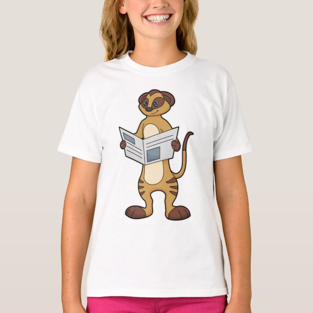 T-shirt Meerkat à la lecture d'un journal (Devant)