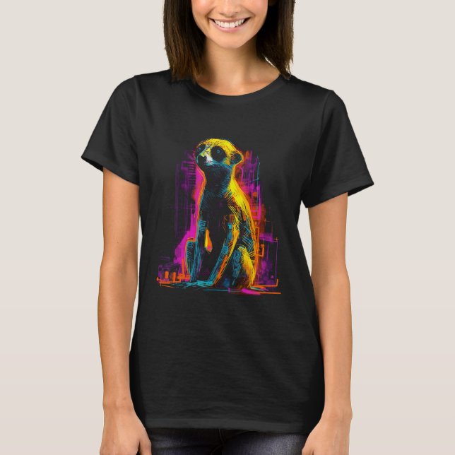 T-shirt Meerkat Artwork - Animal Art Meerkat (Devant)