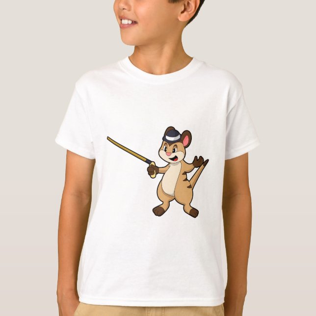 T-shirt Meerkat avec Casquette et bâton de marche (Devant)