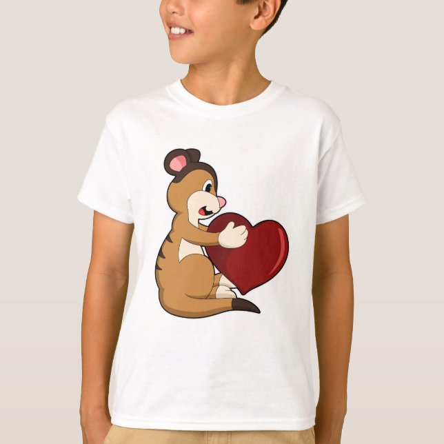 T-shirt Meerkat avec coeur (Devant)