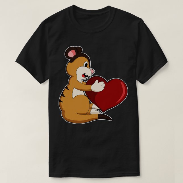 T-shirt Meerkat avec coeur (Design devant)