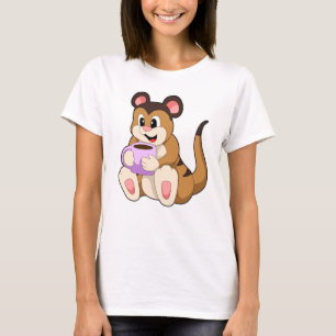 T-shirt Meerkat avec la coupe du café