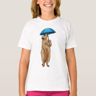 T-shirt Meerkat avec parapluie