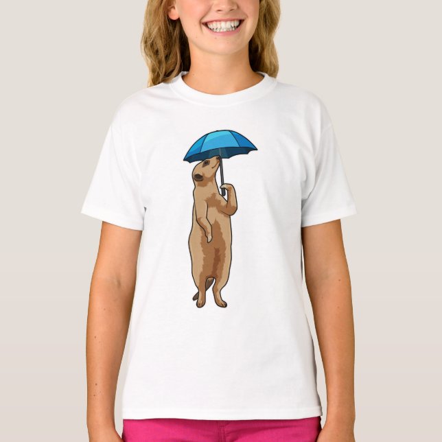 T-shirt Meerkat avec parapluie (Devant)
