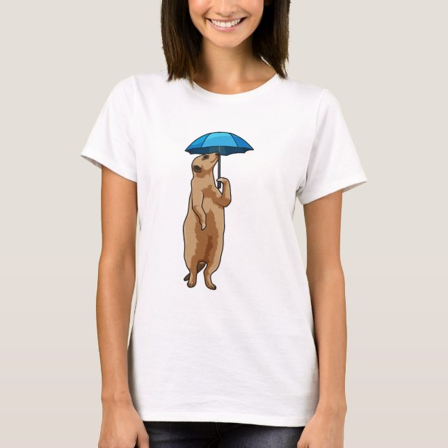 T-shirt Meerkat avec parapluie (Devant)