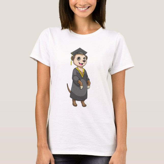 T-shirt Meerkat comme étudiant avec diplôme (Devant)