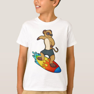 T-shirt Meerkat comme surfeur avec Surfer