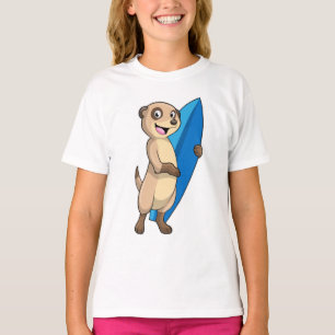 T-shirt Meerkat comme surfeur avec Surfer