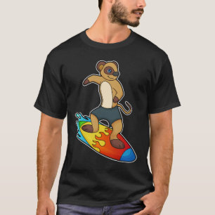 T-shirt Meerkat comme surfeur avec Surfer