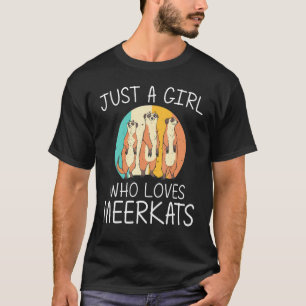 T-shirt Meerkat Drôle Pour Les Filles Enfants Retro Wildli