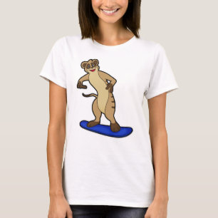 T-shirt Meerkat en Snowboard avec Snowboard